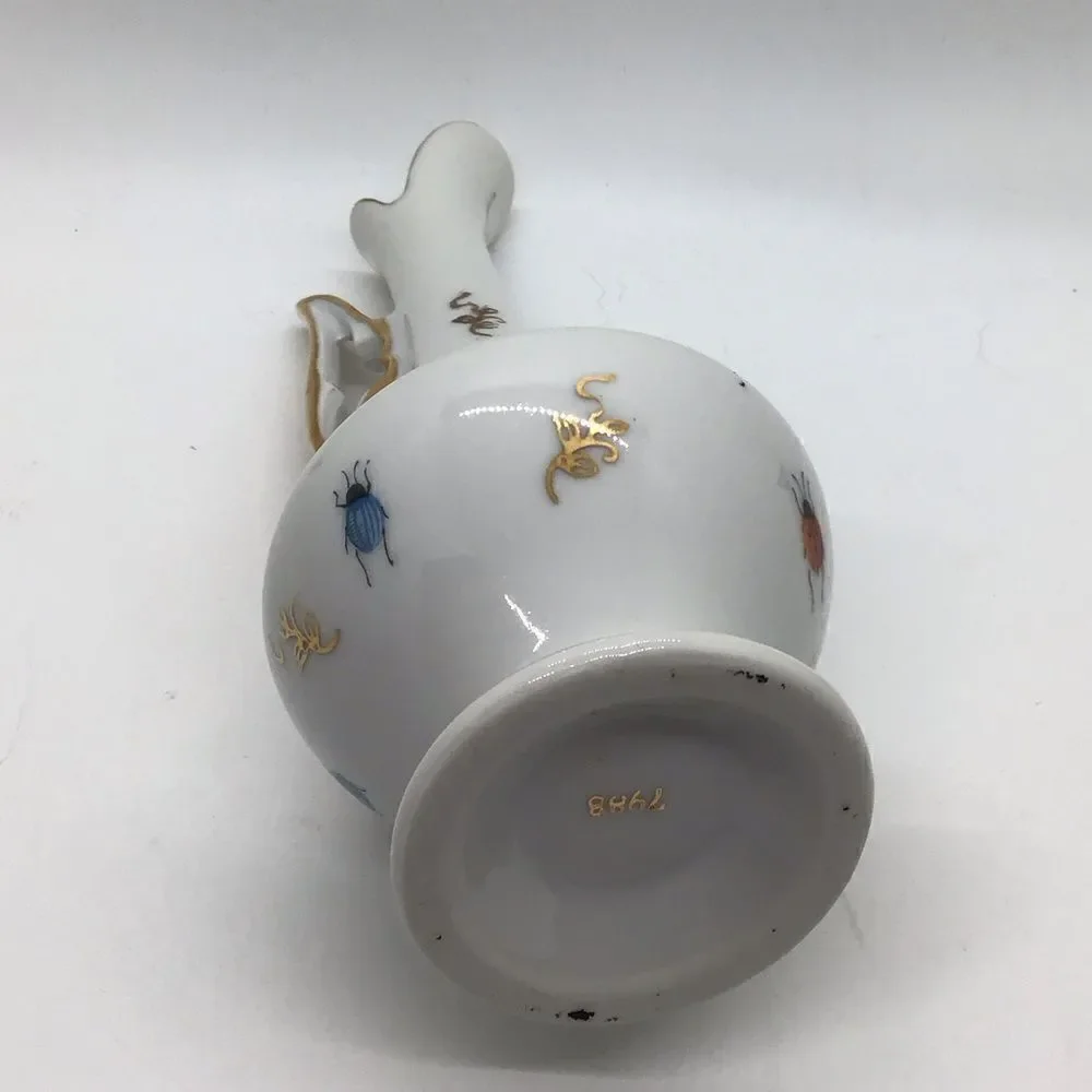 Vintage Lenwile Ardalt Handpainted butterfly and bug ewer vase.